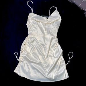 Maniere de Voir satin ruched dress